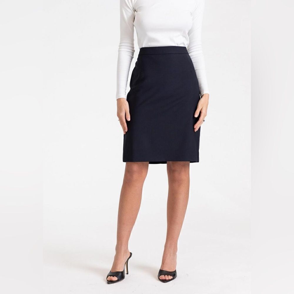 Filippa K Wool Blend Navy Pencil Skirt Sz XS